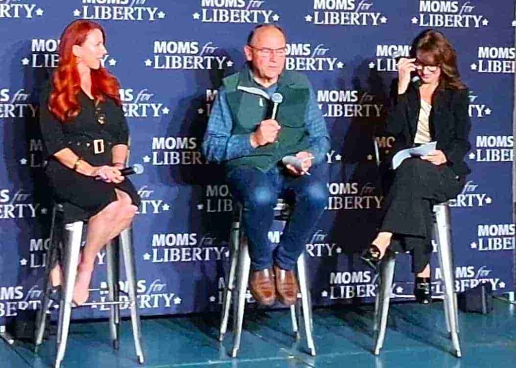 Left: Rep. Amanda Nedweski; Middle: Congressman Tom Tiffany; Right: Moms for Liberty CEO Tina Descovich