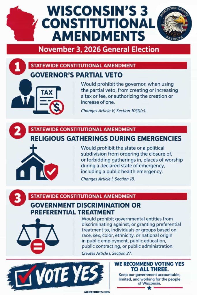 VOTE YES ON WISCONSIN’S THREE CONSTITUTIONAL AMENDMENTS